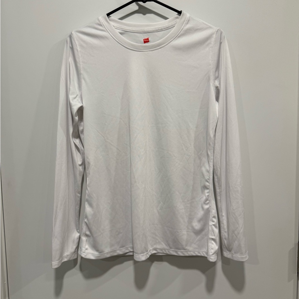 Hanes Classic White Long Sleeve Tee